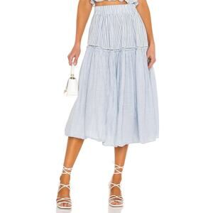 Loveshackfancy Striped Blue Stefana Skirt Size XS